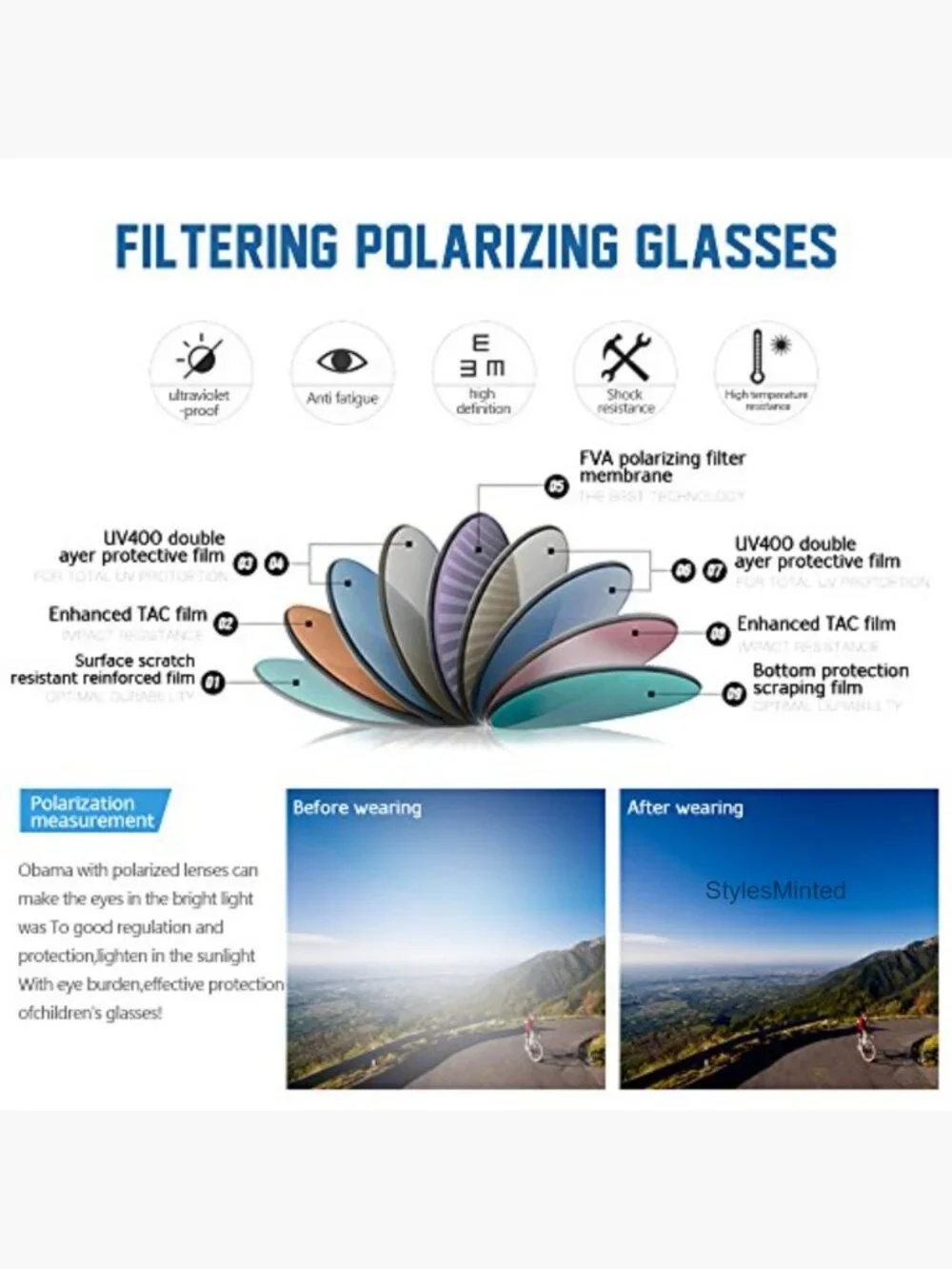 Kids Girls Polarized Sunglasses Rubber Flexible Frame UV400